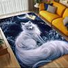 1pc Moonlit Wolf Themed Rug for Home Decor, Non-slip Office Carpet, Chair Mat, Outdoor Mat, Christmas and Halloween Gifts-0731033