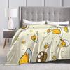 Lazy Egg Gudetama  Flannel Blankets Winter  Super Warm Throw Blanket for Child Bedroom Funny Bedspread Sofa Bed Cover