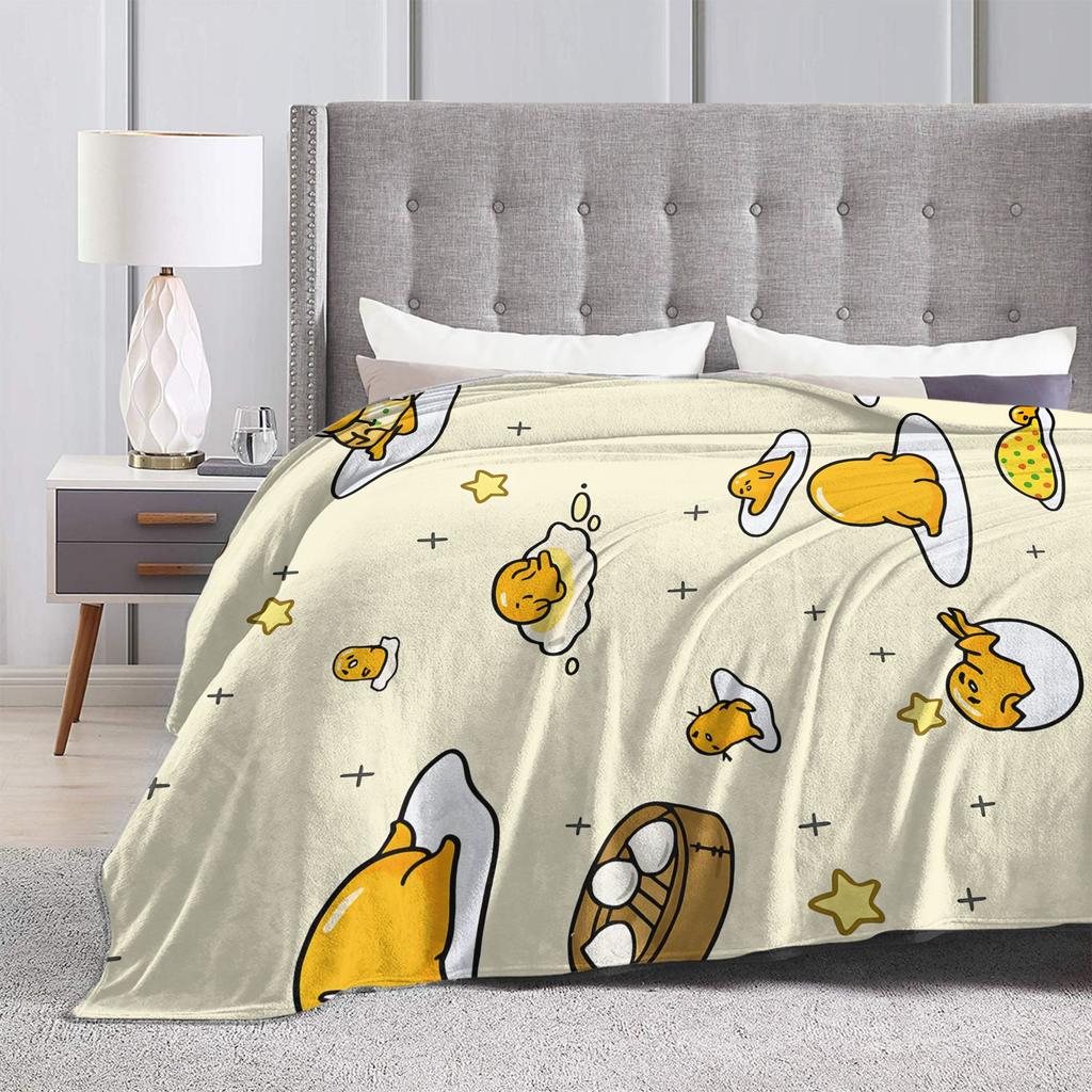 Lazy Egg Gudetama Flannel Blankets Winter Super Warm Throw Blanket for Child Bedroom Funny Bedspread Sofa Bed Cover