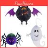 Halloween Paper Lantern Pendant With 3d Spooky Spider Bat And Ghost For Terrifying Decor