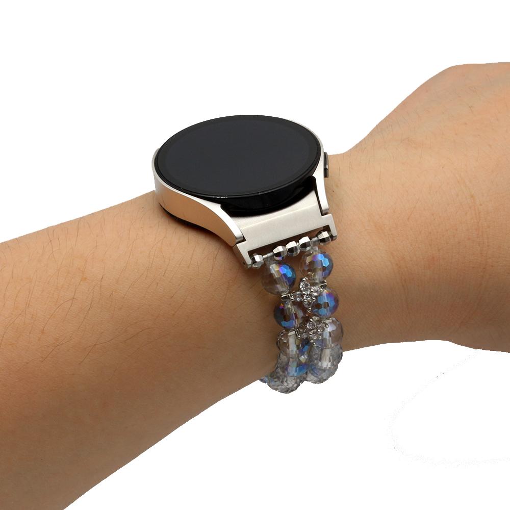 

Dressy Bracelet for Samsung Galaxy Watch 6 Band / 4 Classic/ 5/ 5 Pro Strap Elastic Bling Crystal Beaded Wristband Replacement Galaxy watch 6 5 4 очистить синий