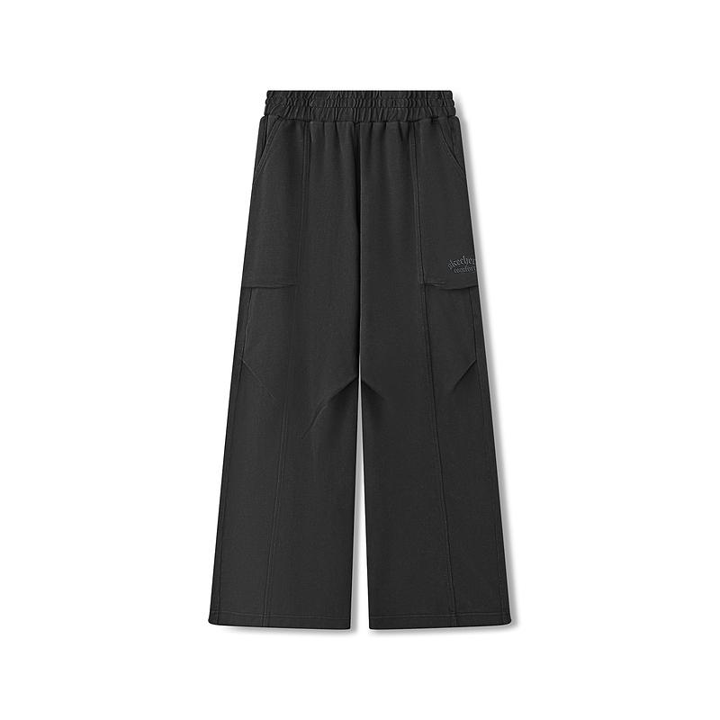 Skechers Sport Life Series Letter Print Comfortable Fashion Loose Knit Sweatpants Women Bottoms L325W069-0018 S
