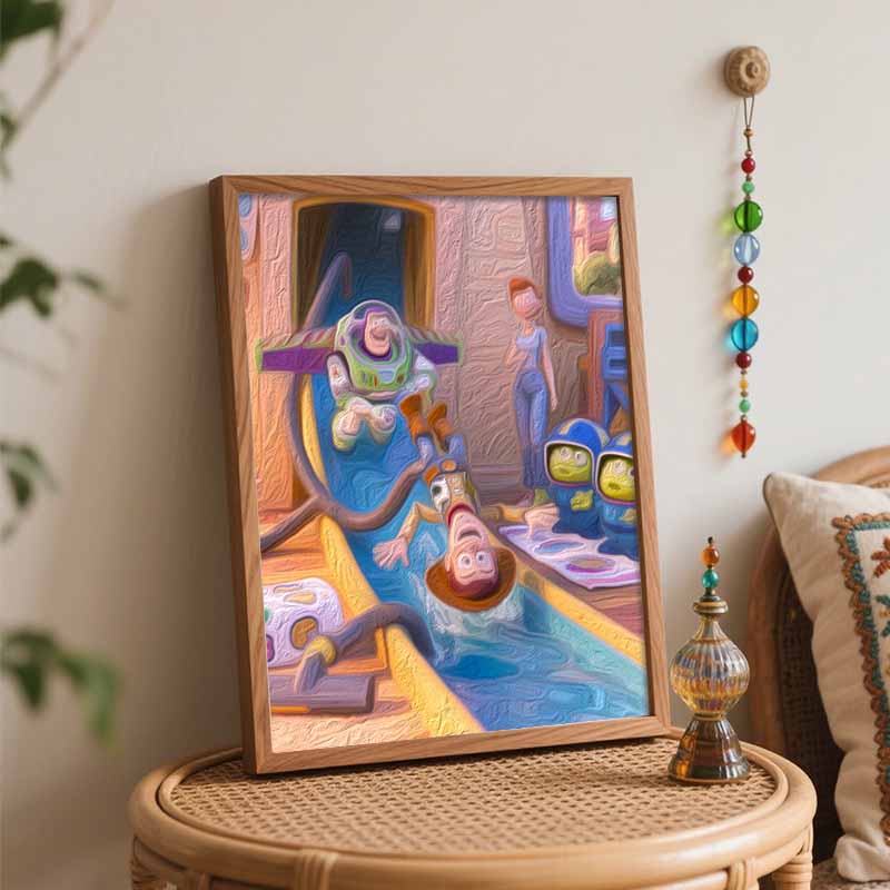 Disney Digital Oil Painting Art Kit Toy Adventure Buzz and Woody Handmade Coloring Painting Home Decor