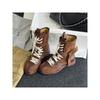 Sheepskin Version Retro Versatile Leather Boxing Boots Women's Short Boots Strap Side Zipper Outer Wear Mountaineering Training Martin Boots