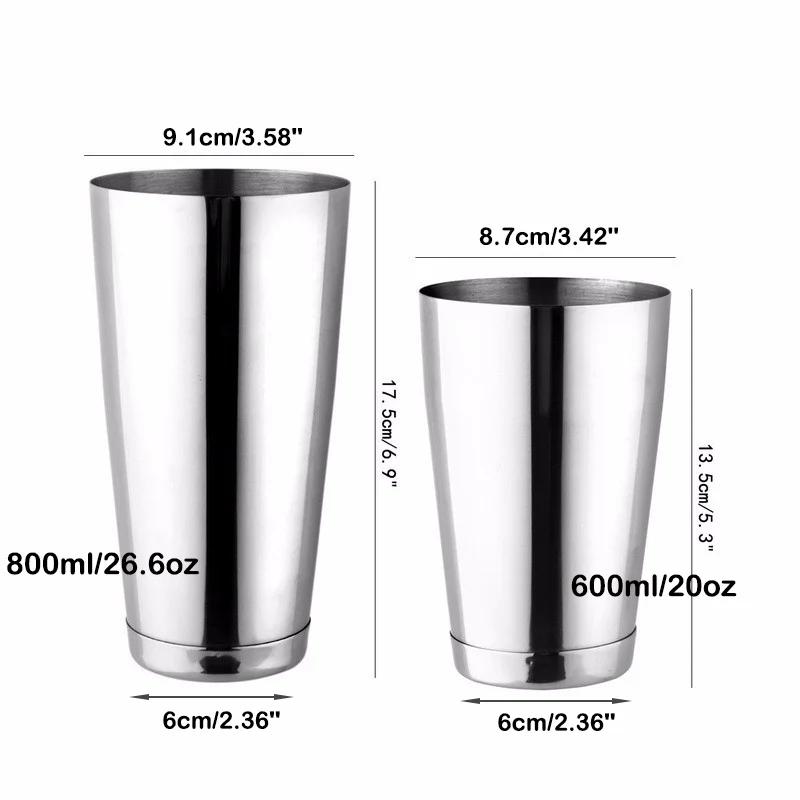 Cocktail Shaker Boston Shaker  2-piece Set  18.6oz Weighted & 25oz Weighted Professional Bartender Bar Tool