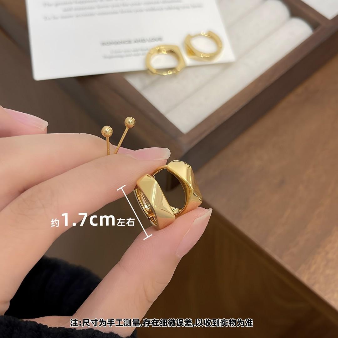 Cold wind three-dimensional quadrilateral irregular ear buckle women s niche earrings ears