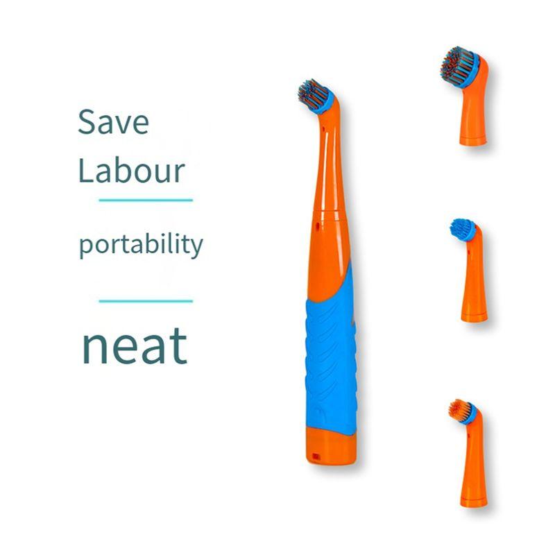 A84E-Electric Cleaning Brush Kitchen Cleaning Supplies Replaceable Brush Shoe Brush Bathroom Cleaning Tools