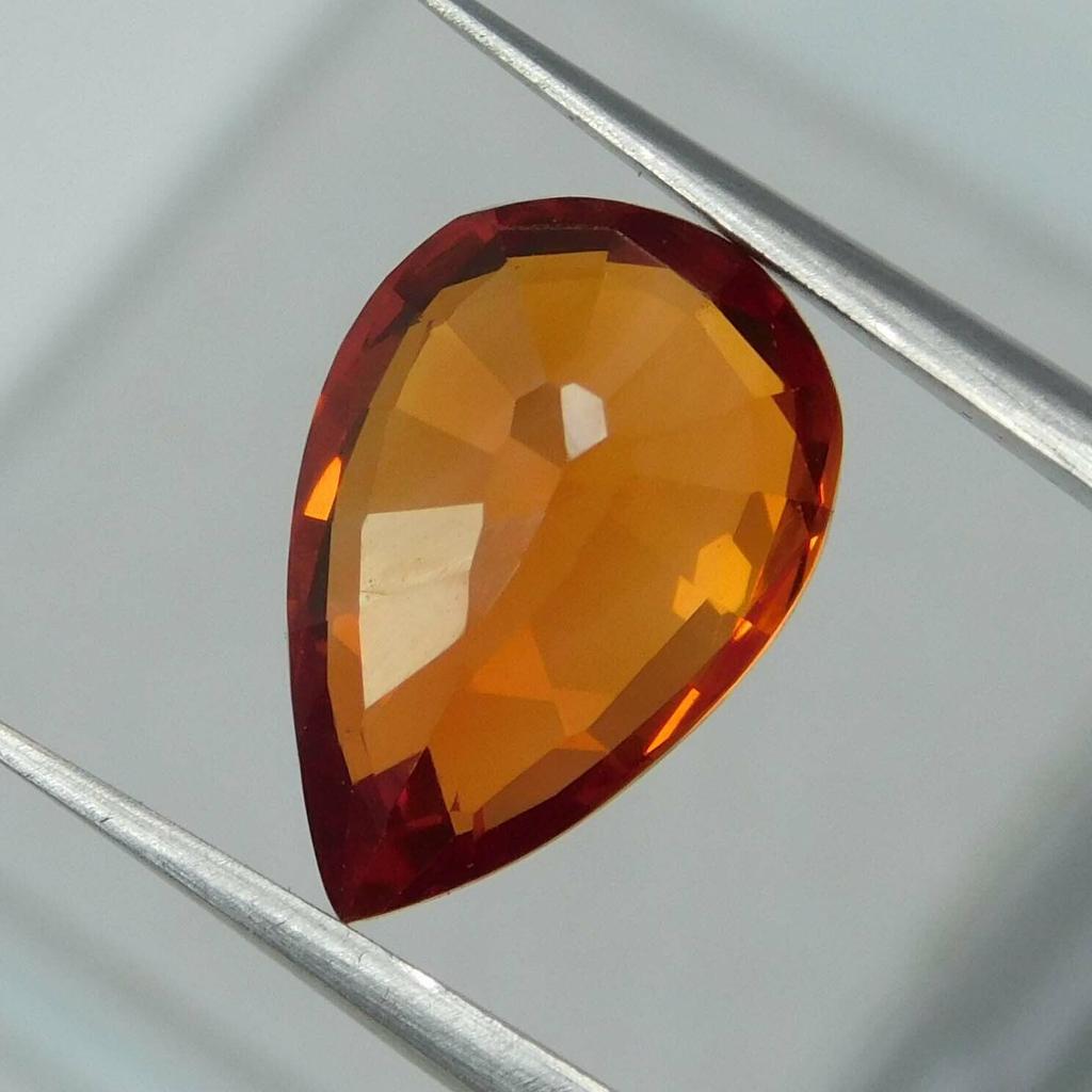 8.20 Ct Natural Ceylon SAPPHIRE Pear Shape Orange Color CERTIFIED Loose Gemstone