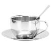 1 Set schickes Teetassenset Hochwertiges Edelstahl-Getränketassenset für Kaffee Latte Cappuccino Tee Saft Große Kapazität