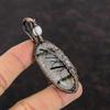 Tree Of Life Black Rutile Gemstone Pendant Copper Wire Wrapped Jewelry Dainty Rainbow Moonstone Pendant Gift For Her Handmade Copper Pendant