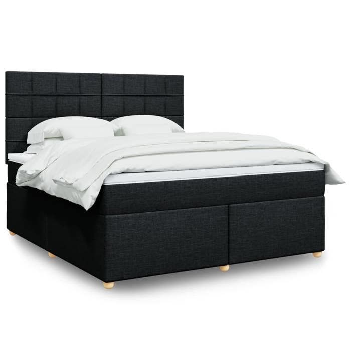 VidaXL Sommier à lattes de lit avec matelas Noir 180x200 cm Tissu 3293661