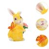 Landscape Lamp Rabbit Figurine,with Butterfly and Tulip Garden Decoration Animal Ornament for