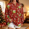 Women's Casual Christmas Print Neck Pullover Sweatshirt
