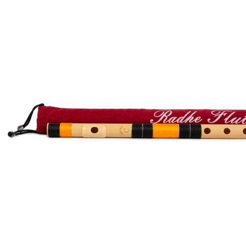 Radhe Flutes | PVC Fiber | C Natural | Right-Handed | Velvet Cover Included | Color Variations + Beginner's Flute Online Course in Hindi and English (