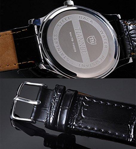 Romantic Couple Watches for Men and Women, Leather Strap Heart-Shaped Design Pair Watches, Black D-102