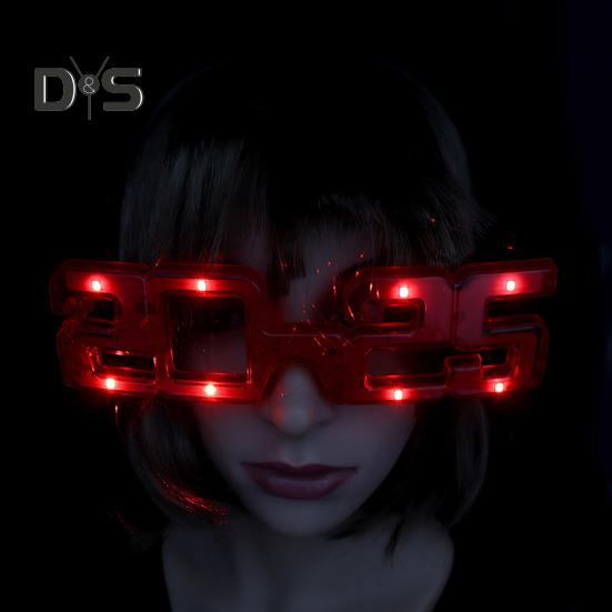 New Year Party LED Light Up Glasses 2025 Number Luminous Glasses 3 Lighting Modes Cosplay Birthday Party Photo Prop