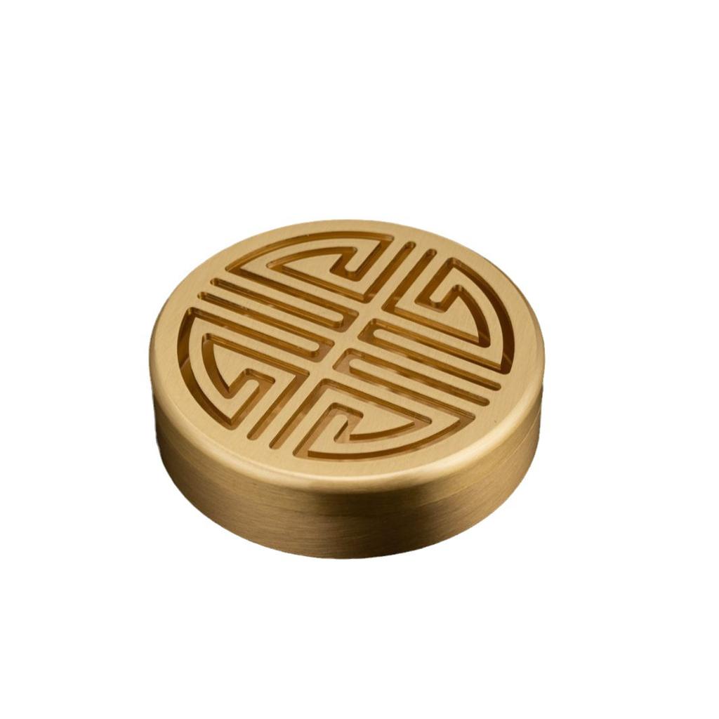 Brass Window Carving Incense Burner, Creative Incense Holder, Household Incense Stick & Coil Burner With Multiple Holes, Hollow Incense Base,