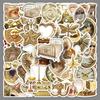 50 Sheets Retro Gold Palace Stickers: Exquisite Cartoon Decorative Stationery for Hand Account or Computer Use