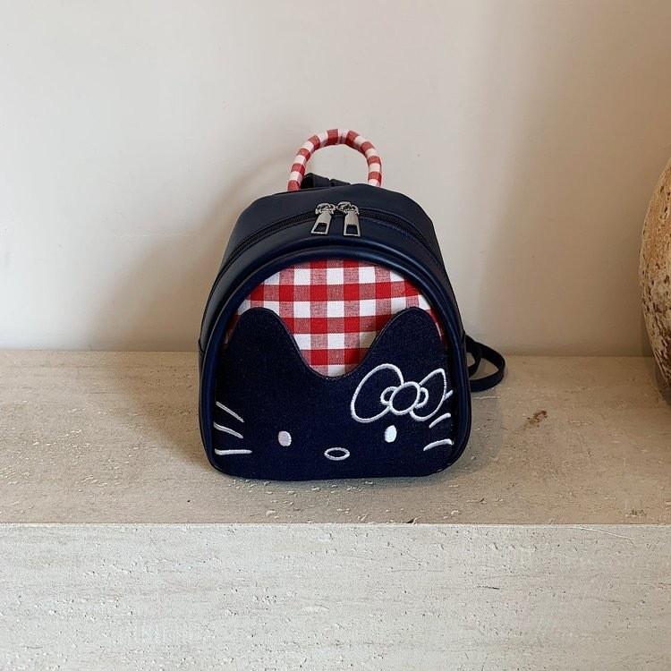 Checkered Cute Mini Cartoon Pattern Backpack Girl For