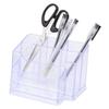 Popular Office Supply Transparent MultiFunction Pen Holder with Card Box In Transparent White