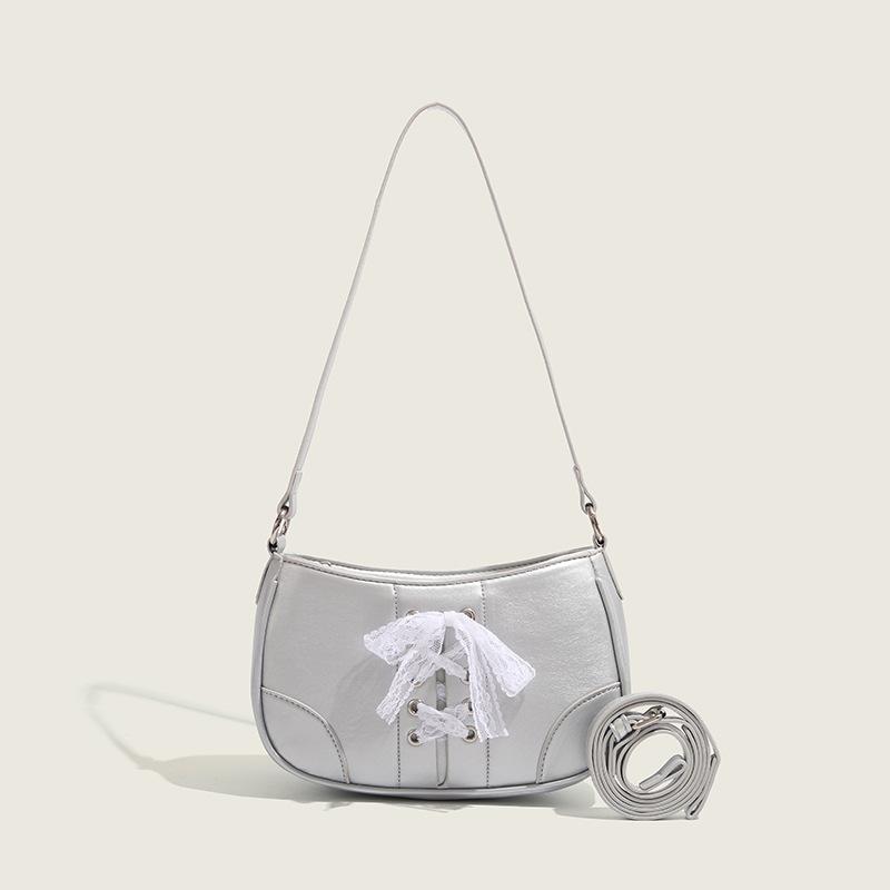 Niche with a sporty and elegant Underarm Stick Bag minimalist and high-end texture Lace Bow