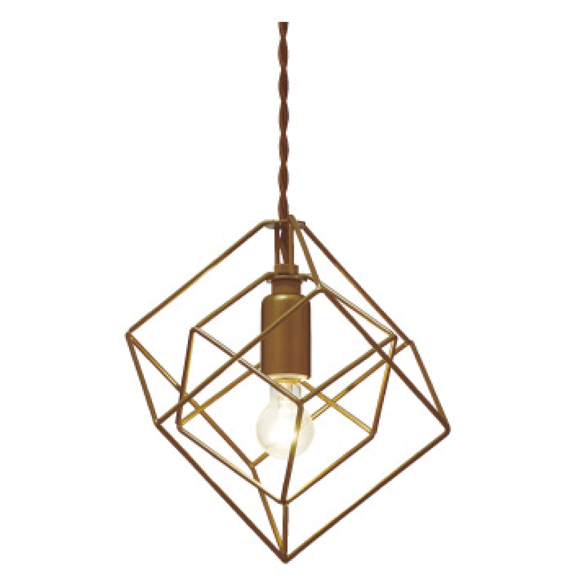 

Interform LT-1087SQ Brace S Pendant Light with Incandescent Bulb, Cube, Square, Gold, Small, Scandinavian Design