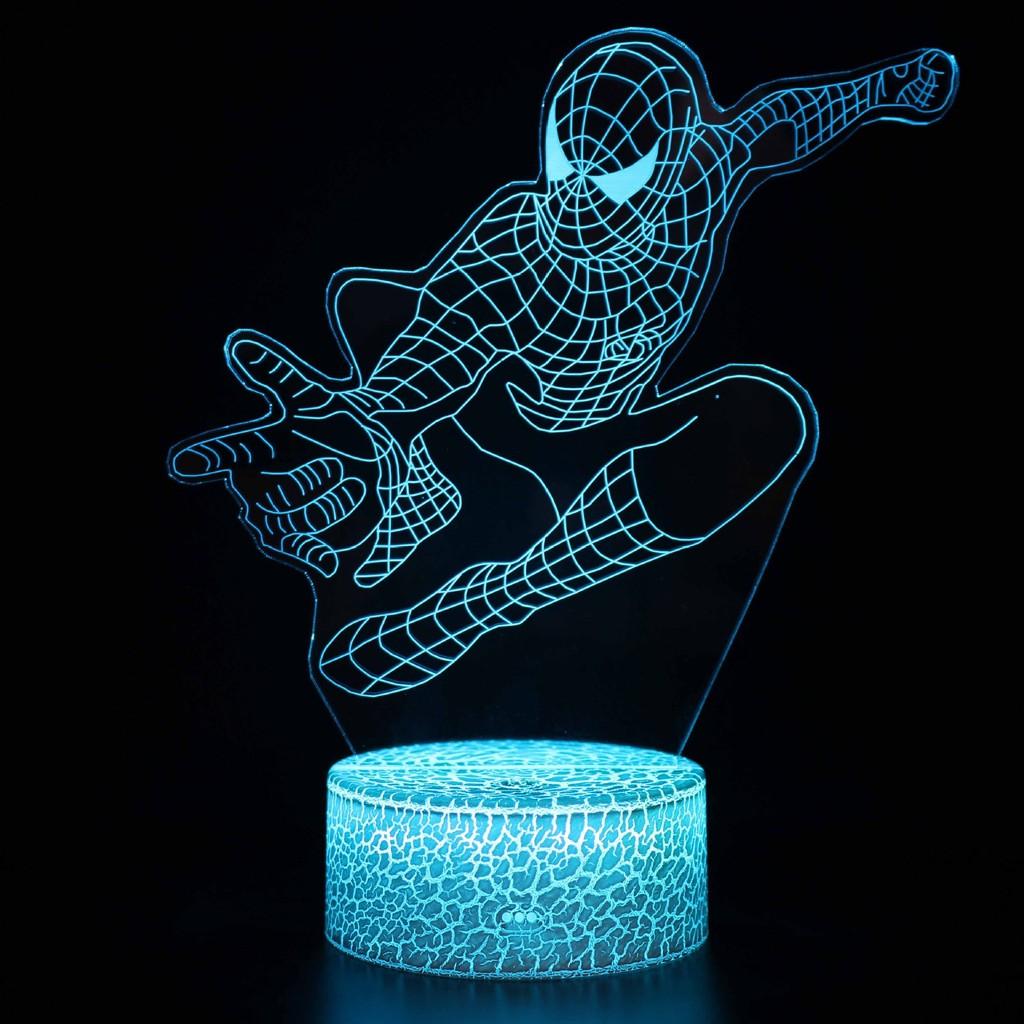 Spider-Man 3D LED Nachtlicht Moderne Haus Schlafzimmer Dekoration Mit Fernbedienung