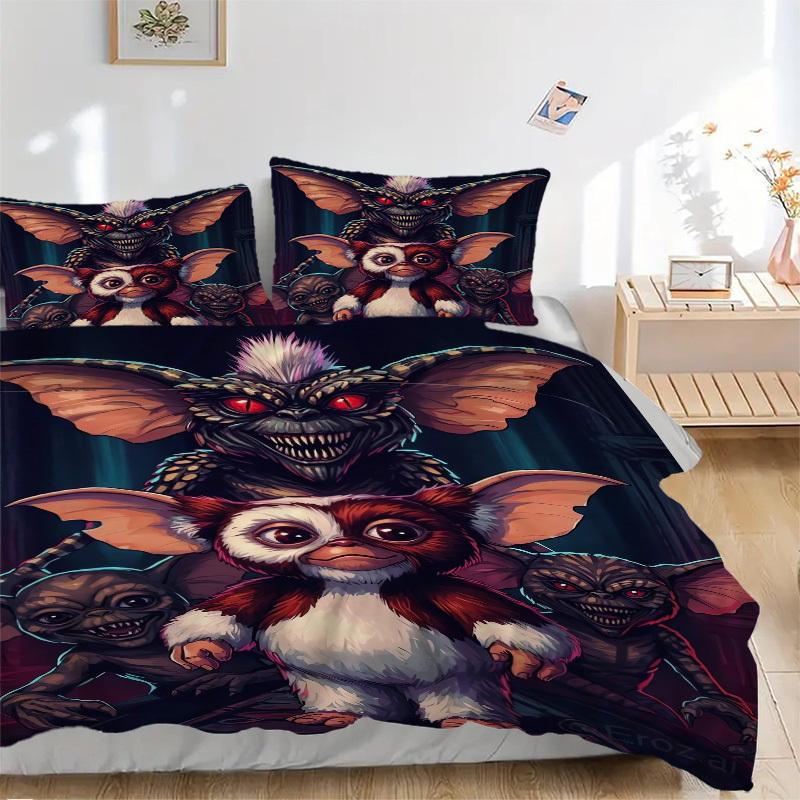 

Gizmo and Stripe from Gremlins Bedding Set Comforter Cover Gift for Bedroom,Includes 1 Cover and 2 Pillowcases, No InsertB635 135x200cm
