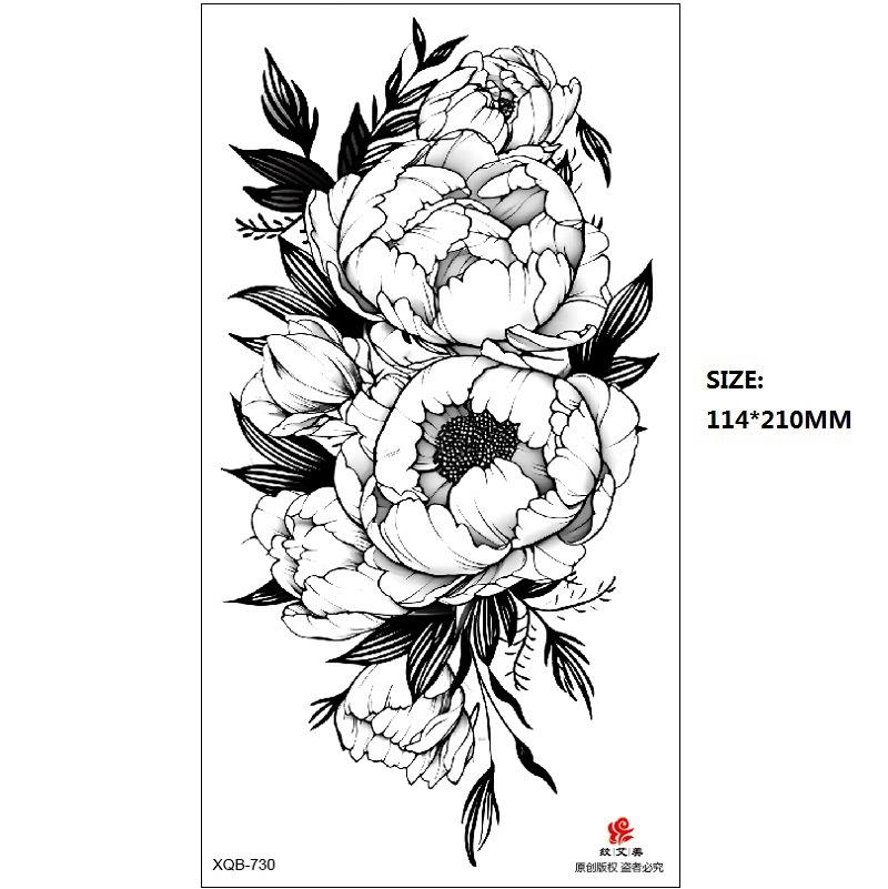 Emmy Black Series Butterfly Rose Flower Tattoo Sticker Set Water Transfer Paper