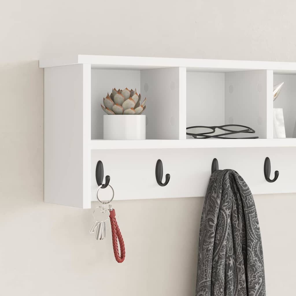 Wall Mounted Nightstand White 100 x 16 x 26 cm Engineered Wood