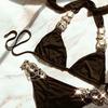 2021 Kryształowy Diamentowy Metalowy Strój Bikini - Seksowna Europejska i Amerykańska Odzież Kąpielowa