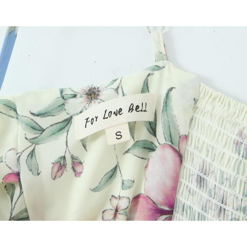 2026 European & American Style French Elegance Print Slimming Vacation Dress