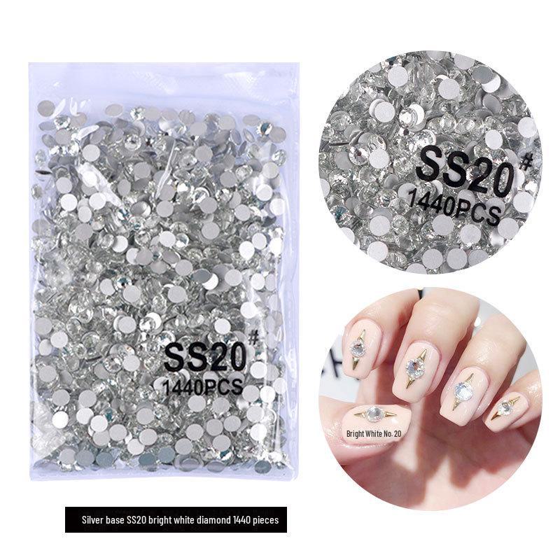 

Серебряно-белые чешские стразы AB Fantasy Color для дизайна ногтей с бриллиантами - Super Flash, с плоским дном, не опадают