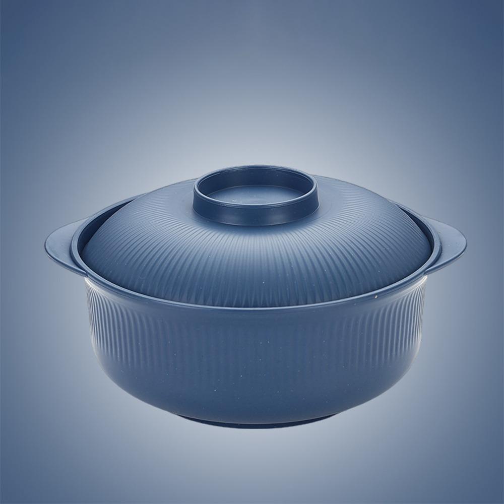 1L Capacity Plastic Rice Bowl with Lids Soup Bowls Durable Instant Noodle Bowls Hot Rice