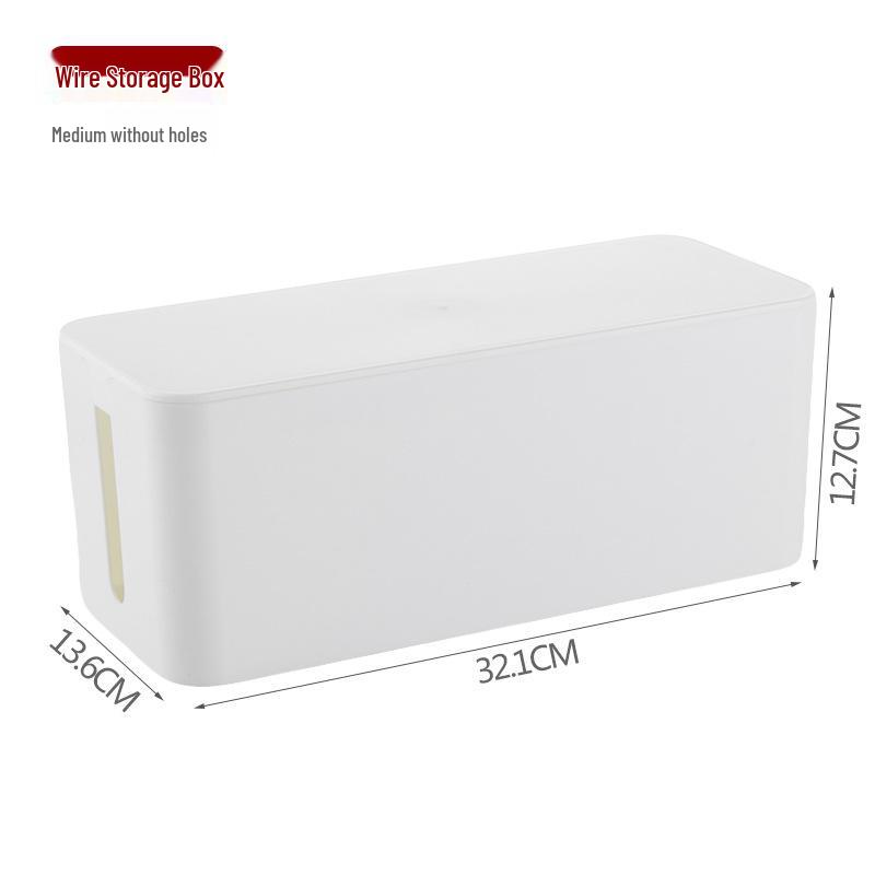 Minimalist Cable Management Box with Bamboo Lid