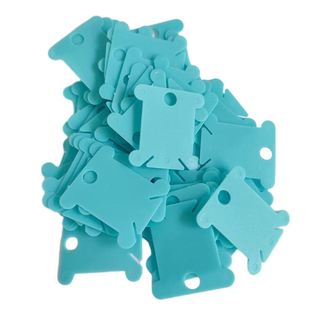50 Pieces Plastic Floss Bobbins 1.37x1.49in Embroidery Thread Winder Plastic Thread Bobbin for Sewing Thread Storage