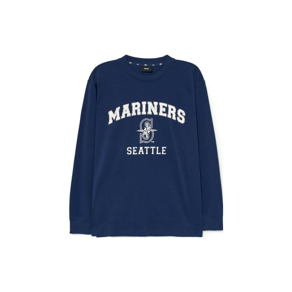 MLB SS23 Buchstabendruck Lockerer Rundhals-Freizeit-Langarm-T-Shirt Unisex Oberteile Blau 3ATSV0134-52NYS XL white