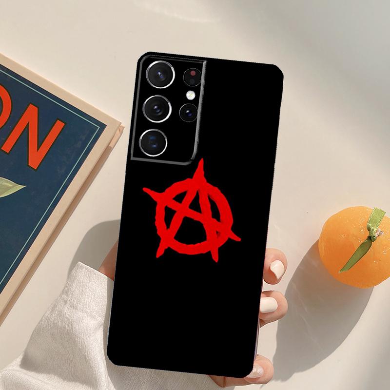 Anarchy Symbol A Phone Case For Samsung Galaxy S22 S23 S21 Ultra S20 FE S8 S9 S10 Plus Note 10 20 Ultra Cover