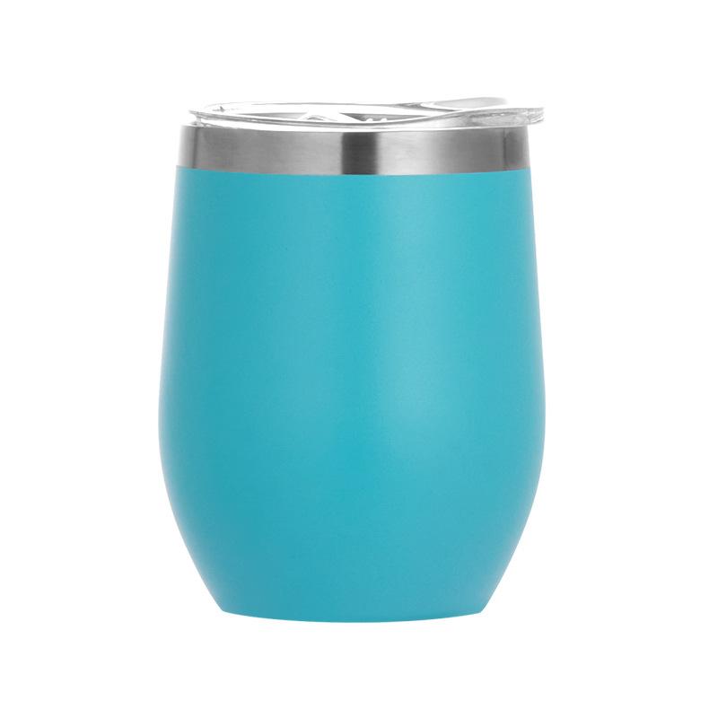 Colors Painted Egg Shape Wine Cooler Coffee Thermos Mug 10oz Stainless Steel Double Wall Wine Vacuum Flask