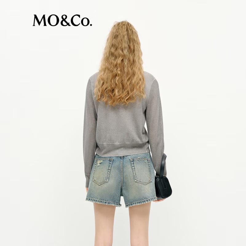 MO&Co. Washed Heather Knit Cardigan