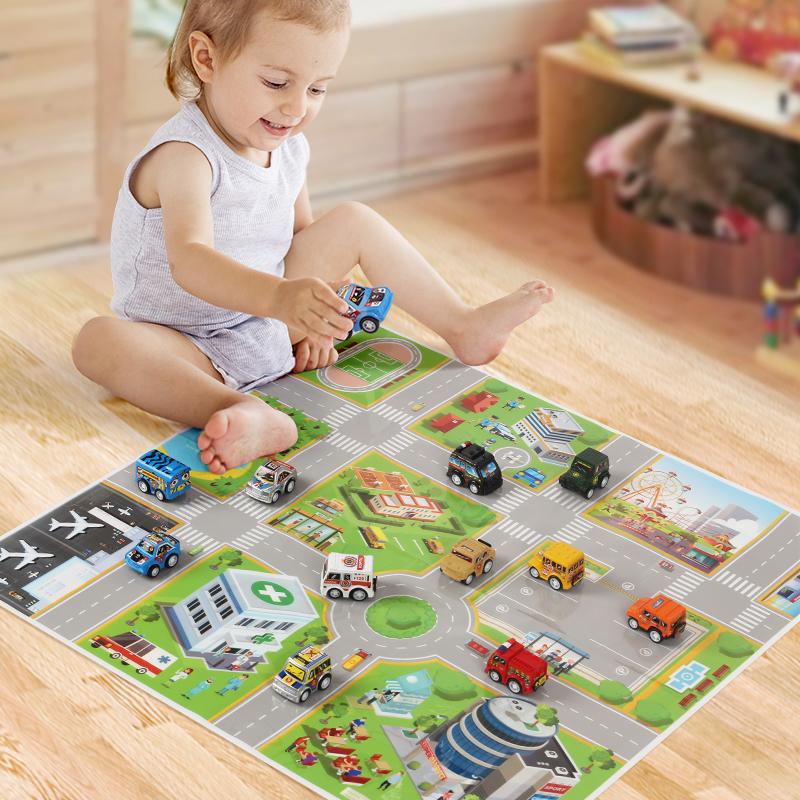Non-Toxic New Christmas Countdown Calendar Blind Box Surprise Demolition Toy Pull Back Inertial Car Toy Blind Box Fun Christmas Gifts