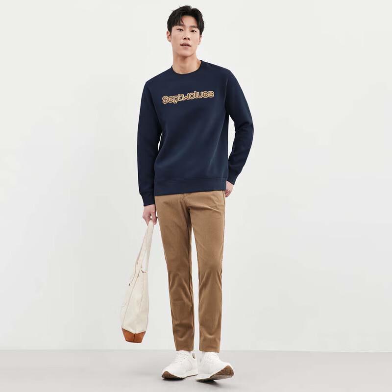 SEPTWOLVES Men's Spring Autumn Casual Round Neck Sweatshirt
