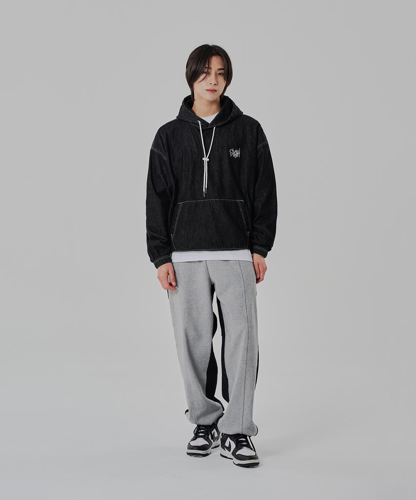 Denim Washed Hoodie_Black