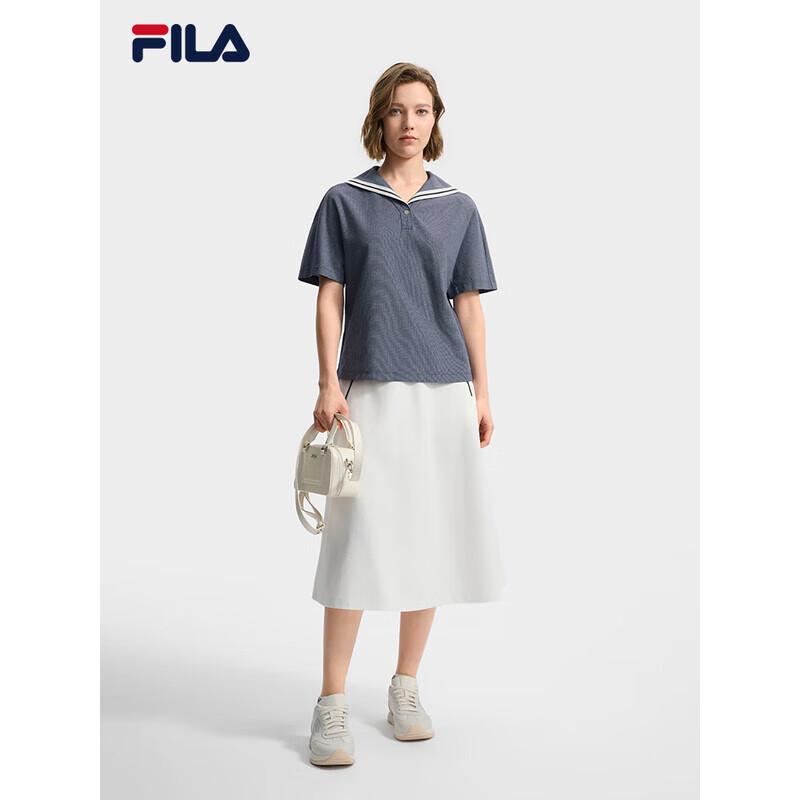 FILA Emerald Women s Knitted Short Sleeve Polo T-Shirt L