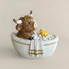 Quality Resin Statue Cow Sculpture With Detailed Texture Great Gift For Nature Lover And Collectors