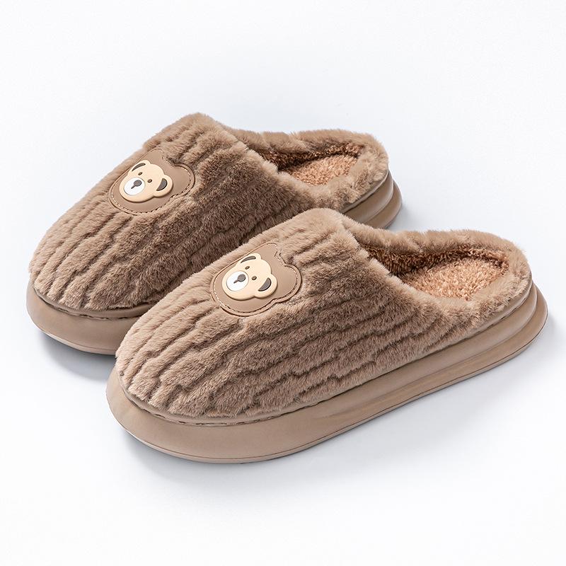 2025 Women's Autumn/Winter Plush Cotton Indoor Slippers - Warm Household Footwear for Couples