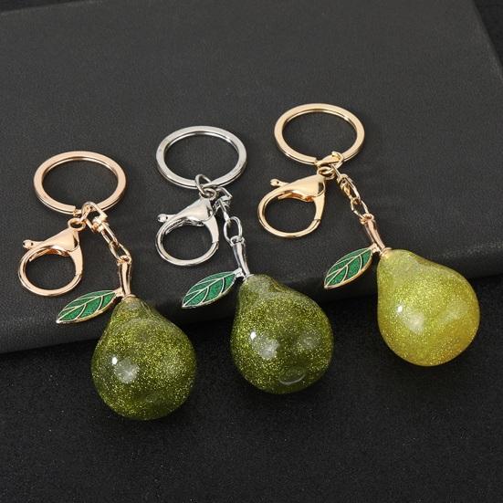 Keychain Pendant Imitation Glitter Pear Shape Zinc Alloy Key Chain with Lobster Clasp Easy To Hang Key Holder Backpack Car Accessory