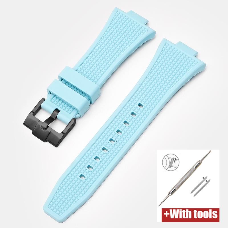 Convex End Strap for Tissot PRX Series T137.407/T137.410 Super Player Men Rubber Silicone Quick Release Watch Band 26x12mm