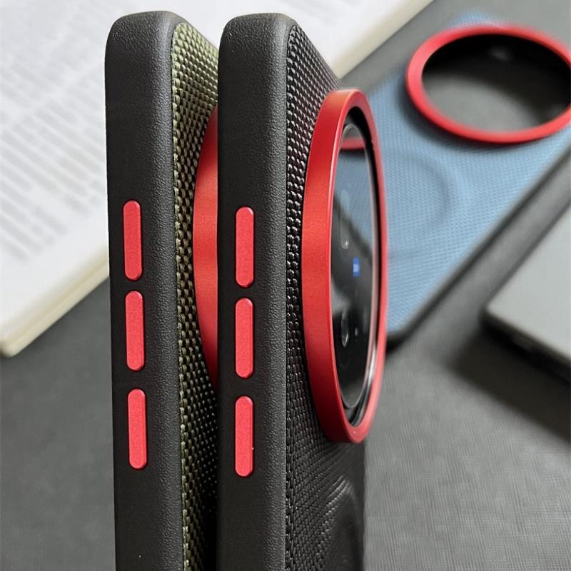 Business Woven Fabric Magnetic Case for VIVO X300 Ultra X200 Pro Mini X200s for MagSafe Alloy Lens Shockproof Protect Cover