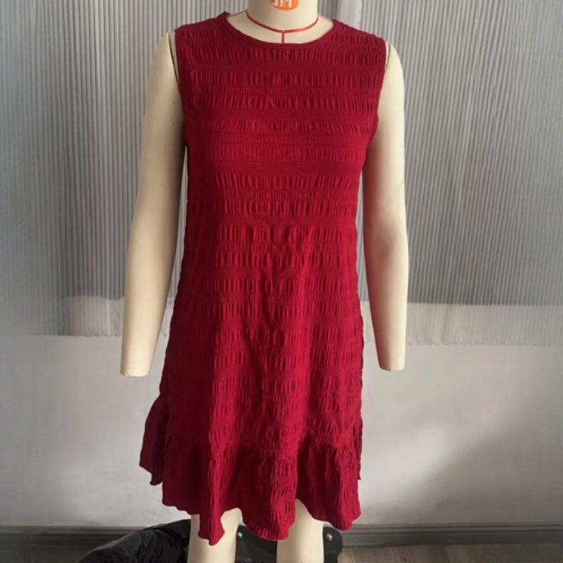 GMXIA Summer Women's Fashion Versatile O-Neck Sleeveless Dresses